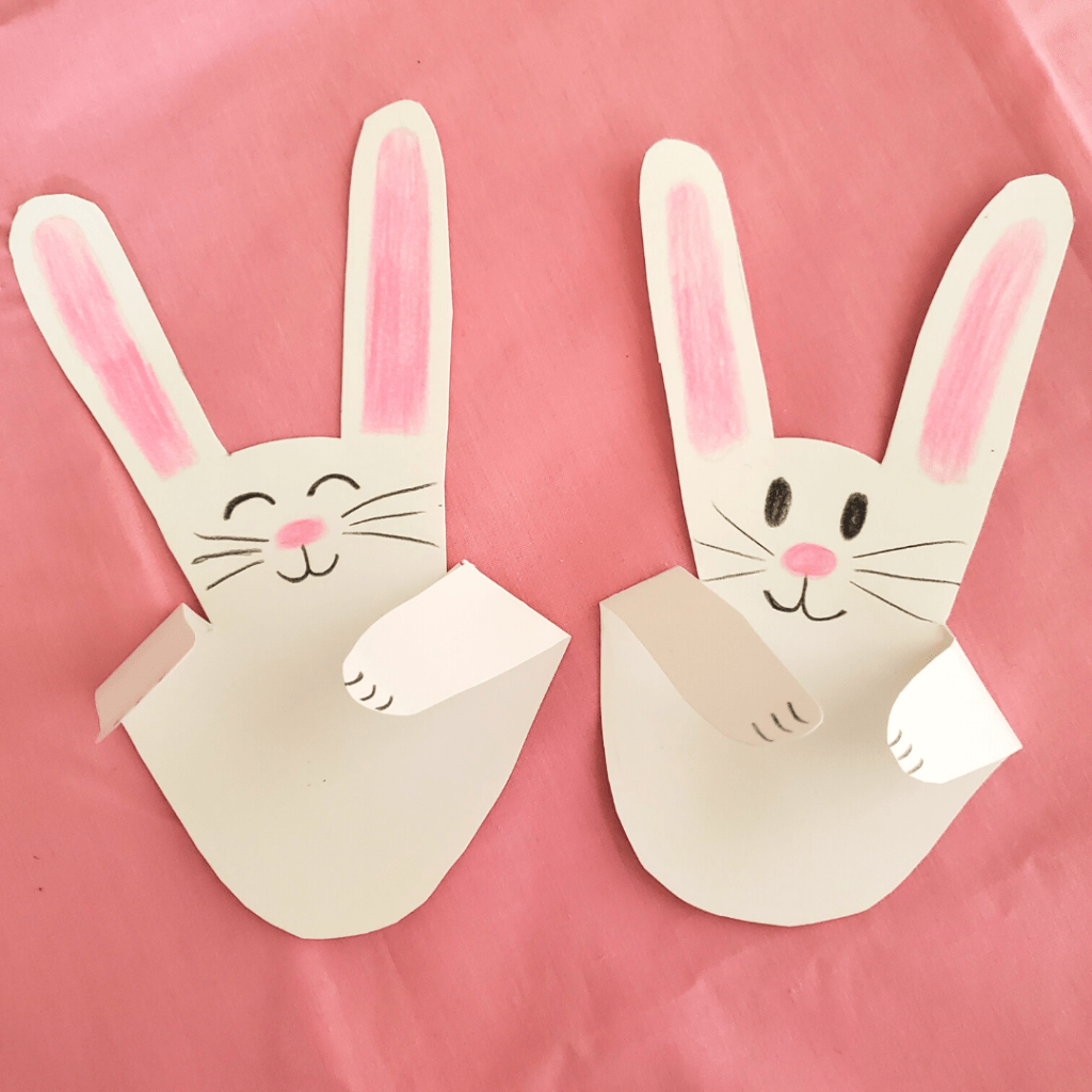 A fun and easy spring craft for families, these adorable bunnies are made out of your handprint!